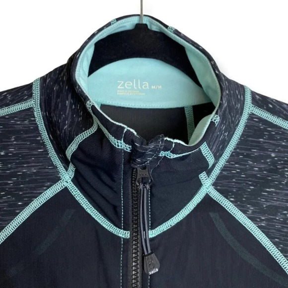 Zella  Mesh Long Sleeve Zip Up Running Sweater - Picture 4 of 9